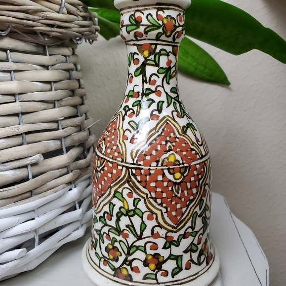 Vintage italian? decanter vase handpainted